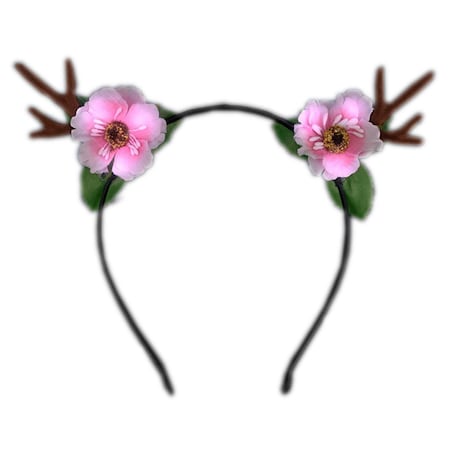 Endless Games Light Up Flower Deer Lighted Antler Headband, White EN3331076